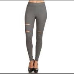 Women's High Waist Pull-On Ripped Skinny Jeggings